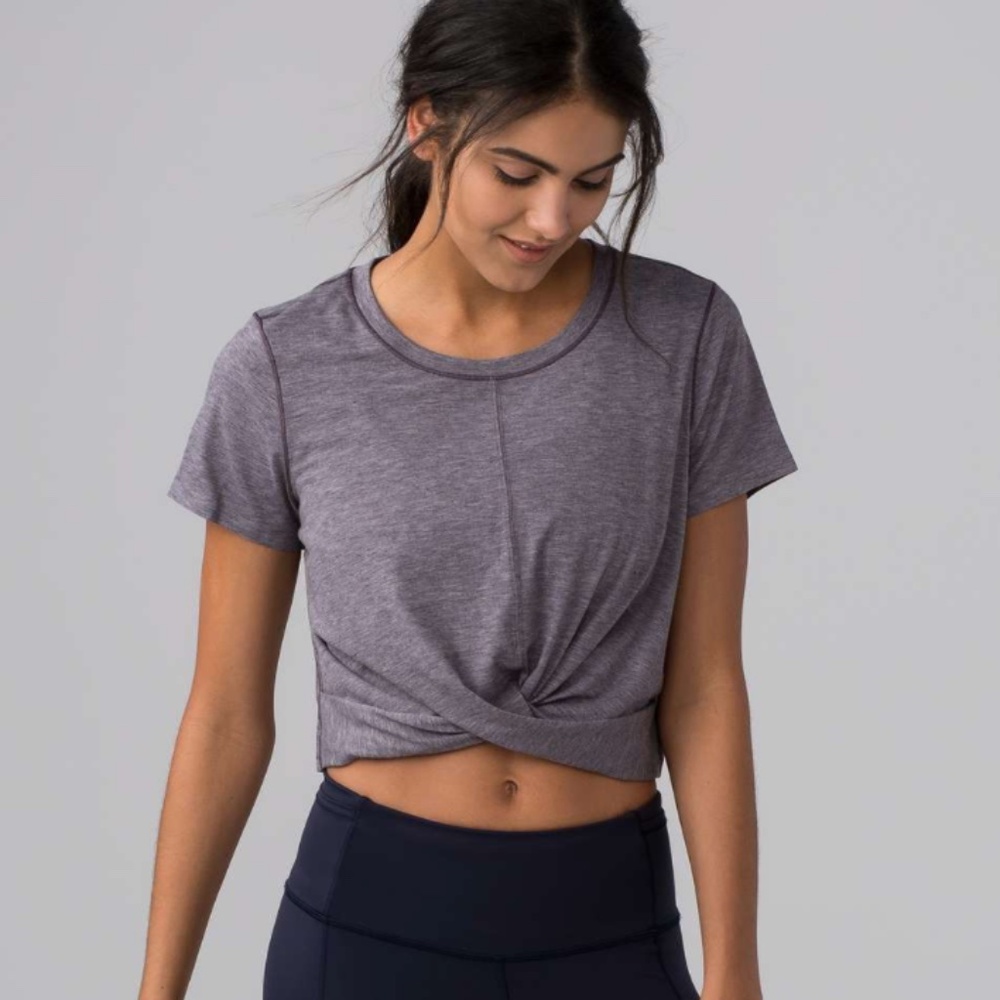 lululemon | Intended Crop Tee (Heathered Black Currant)